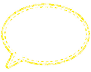 ステンドグラス風吹き出し　三角形模様　丸形