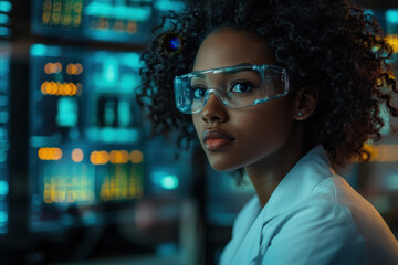Woman with glasses looking at camera