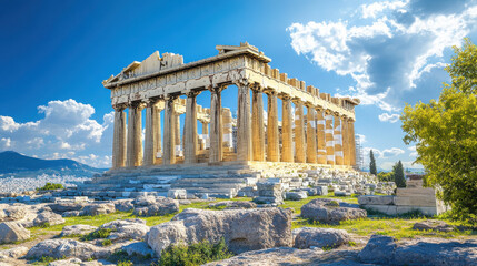 essence of thematic travel showcasing ancient ruins alongside modern architecture.