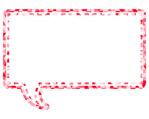 ステンドグラス風吹き出し　三角形模様　四角形