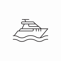 Yacht boat luxury transport icon vector sign