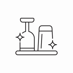 washed glasses dishes icon vector sign