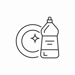 Plate cleaning bottle icon vector sign