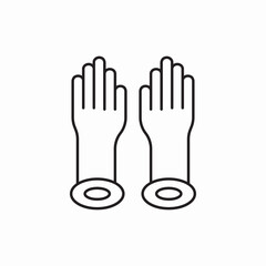 Rubber gloves cleaning icon vector sign