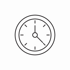 Wall clock time icon vector sign