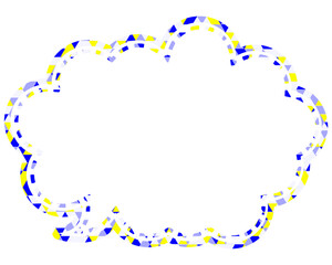 Fototapeta premium ステンドグラス風吹き出し 三角形模様 丸みのある雲形