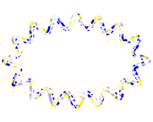 ステンドグラス風吹き出し　三角形模様　細長い丸みのあるギザギザした形