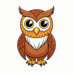 owl on white background