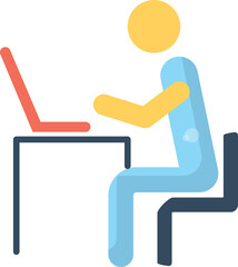 Seated Worker at Home Icon
