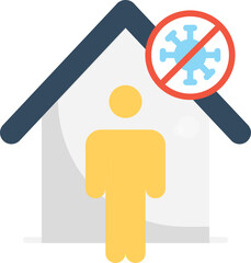 Stay Safe by Virus Icon for Health Precaution