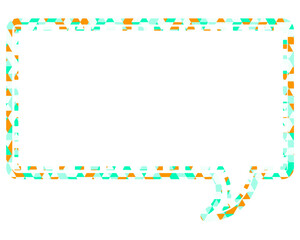 Fototapeta premium ステンドグラス風吹き出し 三角形模様 四角形