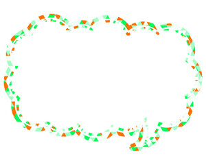 ステンドグラス風吹き出し　三角形模様　細長い雲形