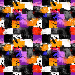 Fototapeta premium Abstract Colors: a vibrant patchwork of color composed of square, offering a contemporary perspective with dynamic hues.