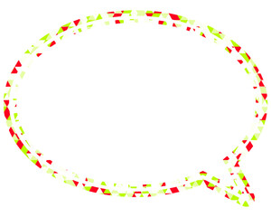 Fototapeta premium ステンドグラス風吹き出し 三角形模様 丸形