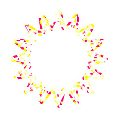 ステンドグラス風吹き出し　三角形模様　丸みのあるギザギザした形