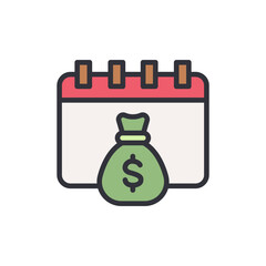 Event dollar colored icons, minimalist vector illustration ,simple transparent graphic element .Isolated on white background © Upnowgraphic Studio