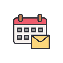 Event organizer colored icons, minimalist vector illustration ,simple transparent graphic element .Isolated on white background