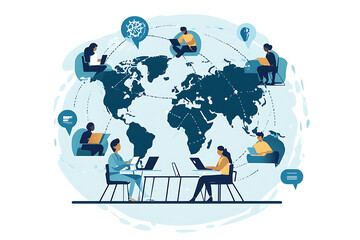 Remote work and global connectivity promoting teamwork across business borders