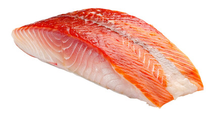 A fresh fillet of fatty red snapper fish to grill on transparent background