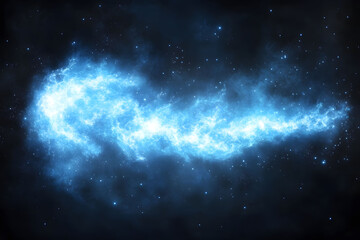 Naklejka premium Cosmic Energy Flow: Abstract Blue Nebula in Deep Space - Perfect for Sci-Fi Designs