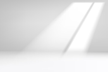 Empty bright studio with bright light. 3d vector background for product design