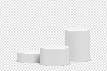 cylindrical podium isolated on transparent background. 3d vector illustration