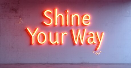 Obraz premium Bright neon sign displays positive message. Red glow contrasts with textured pink wall. Minimalist aesthetic, inspirational quote.