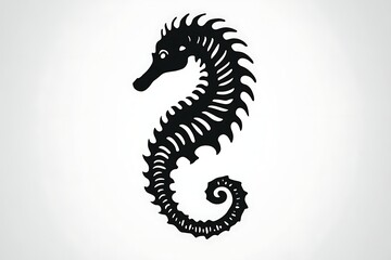 Simple black silhouette of a seahorse. Vector graphic. Ideal for design, pattern or print use