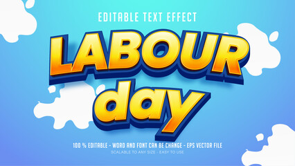 labor day editable text effect labour 3d style premium vector
