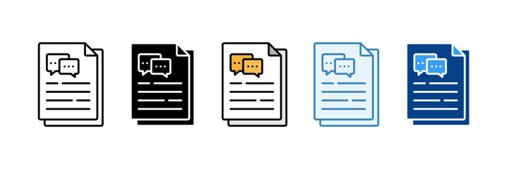 Project Communication  Icon Set Multiple Style Collection