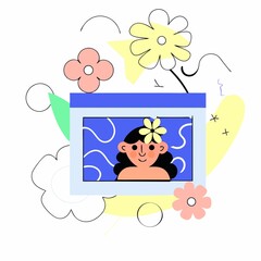 A digital illustration of a girl