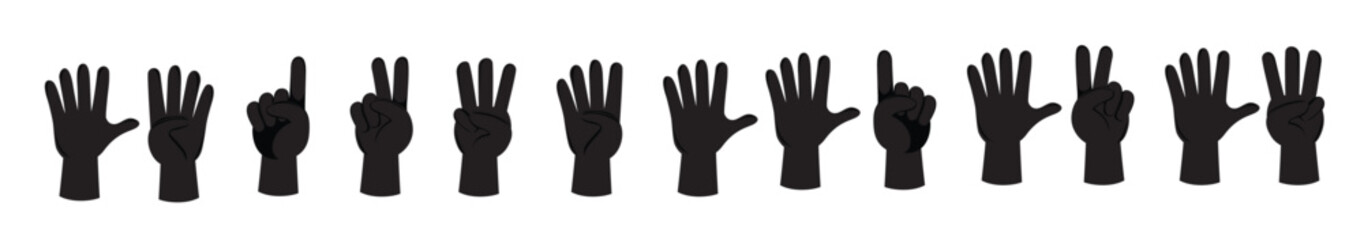 Human hand and number gesture Vector