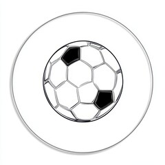 Obraz premium Simple soccer ball graphic on white background Circular design with black and white panels