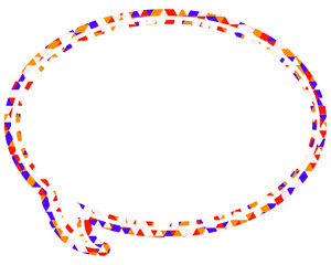 ステンドグラス風吹き出し　三角形模様　丸形