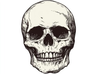 Obraz premium Detailed illustration of a human skull, front view