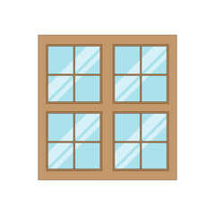 wood window with glass illustration vector