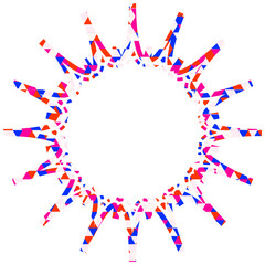 ステンドグラス風吹き出し　三角形模様　ギザギザした形