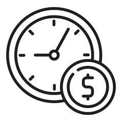 Clock and money icon for time management	
