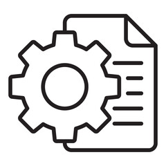Document and settings gear outline icon	
