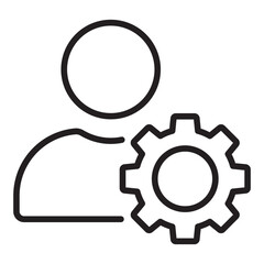 User and settings gear outline icon	
