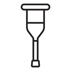 Medical crutch injury support icon	
