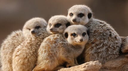 Meerkat Cuddle: A Huddle of Cute Sentinels