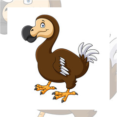 Cute dodo bird cartoon on white background © REYYARTS