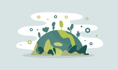 earth illustration vector design for ozone and earth day event