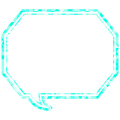 ステンドグラス風吹き出し　三角形模様　角のある八角形