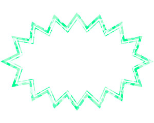 ステンドグラス風吹き出し　三角形模様　細長いギザギザした形