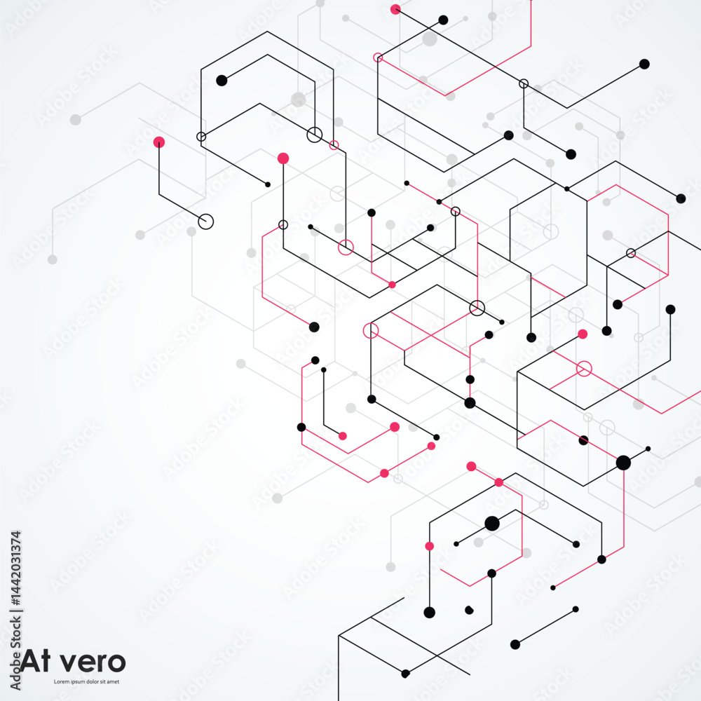 Poster Abstract design element with geometric background of hexagons shape pattern