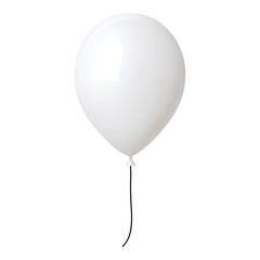 Single White Balloon Floating with No  for Celebration Theme Isolated on transparent background