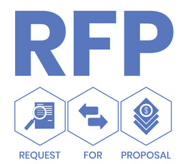 RFP - Request For Proposal. acronym, business concept. Vector infographic illustration for presentations, sites, reports, banners	
