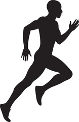 athletic runner silhouette portraying energy and motion in a poised stride